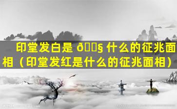 印堂发白是 🐧 什么的征兆面相（印堂发红是什么的征兆面相）